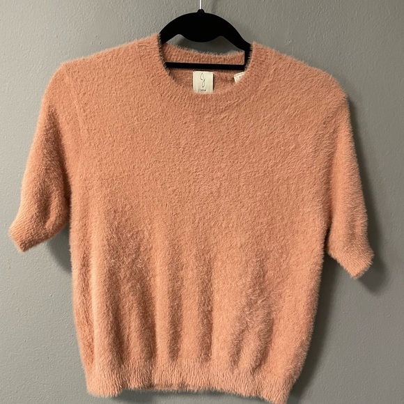 NWT Joie 2-piece fuzzy top and pleated skirt in pink mauve/peachy color. Medium - Picture 3 of 15